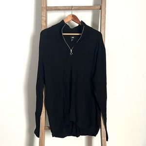 H&M black men’s quarter zip sweater